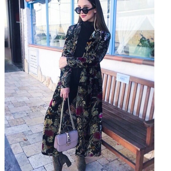 Floral Longline Women's Jacket - Picture 15 of 16